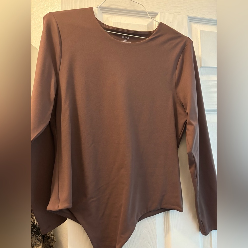 Nuuds coffee crewneck bodysuit NWOT size XL